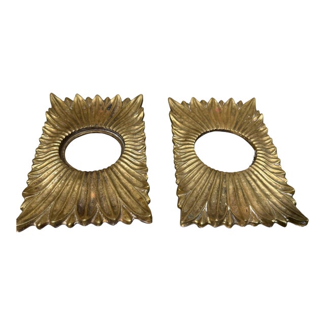 Hollywood Regency Sunburst Door Rosettes or Escutcheon Backplates For Sale