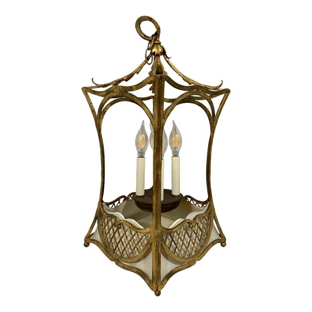 1920s French Style Basket Lantern For Sale