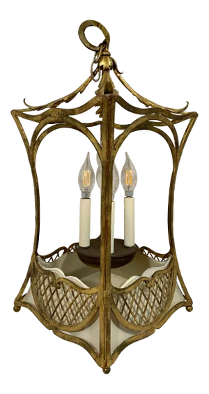 1920s French Style Basket Lantern