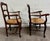 Antique French Country Style Louis XV Style Ladder Back Rush Seat Arm Chairs For Sale - Image 9 of 10