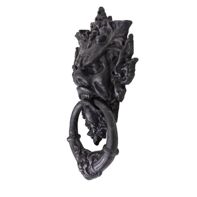 Large Gothic Cast Iron Devil Door Knocker, India, 1950s For Sale - Image 4 of 10
