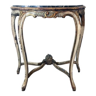 French Gilt Antique Demilune Console Table For Sale