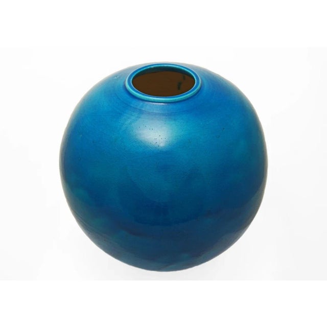 Early 20th Century French Art Deco Primavera Atelier Turquoise Color Faience Modern Table Lamp For Sale In Philadelphia - Image 6 of 9