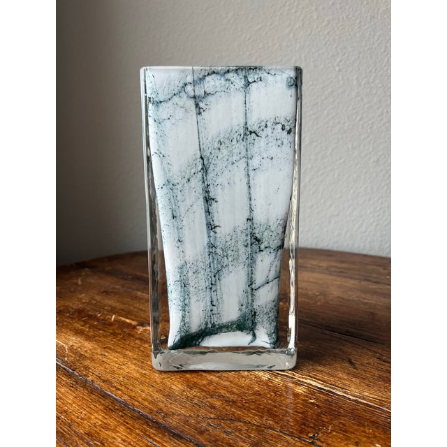 Contemporary Vintage German Spiegelau Rectangular Vase For Sale - Image 3 of 6