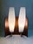 One 1960s wall lamp, two-light, E14 socket. White glass, teak. Good used condition. Minor wear. Patina. Small chips on the...
