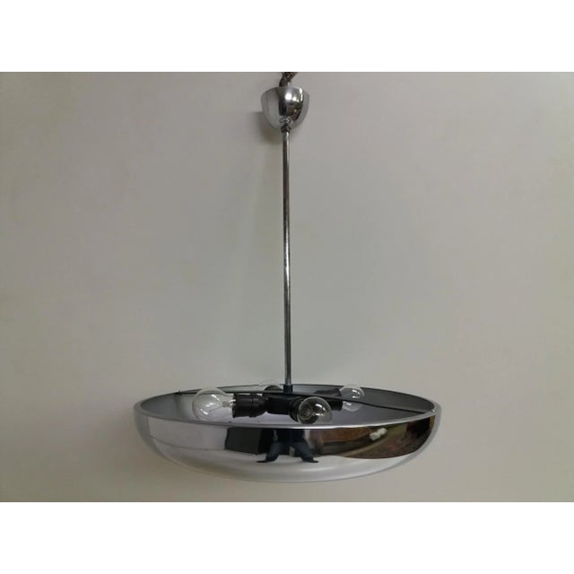 Metal Chandelier by Josef Hůrka for Napako, Czechoslovakia, 1950s For Sale - Image 7 of 11