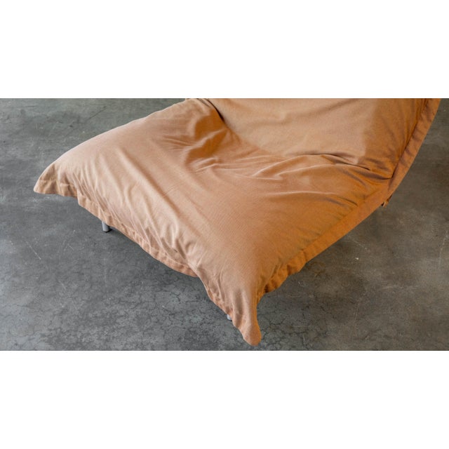 Peach Ligne Roset 'Calin' Louge Chair and Ottoman by Pascal Mourgue, 1990s - A Set For Sale - Image 8 of 16