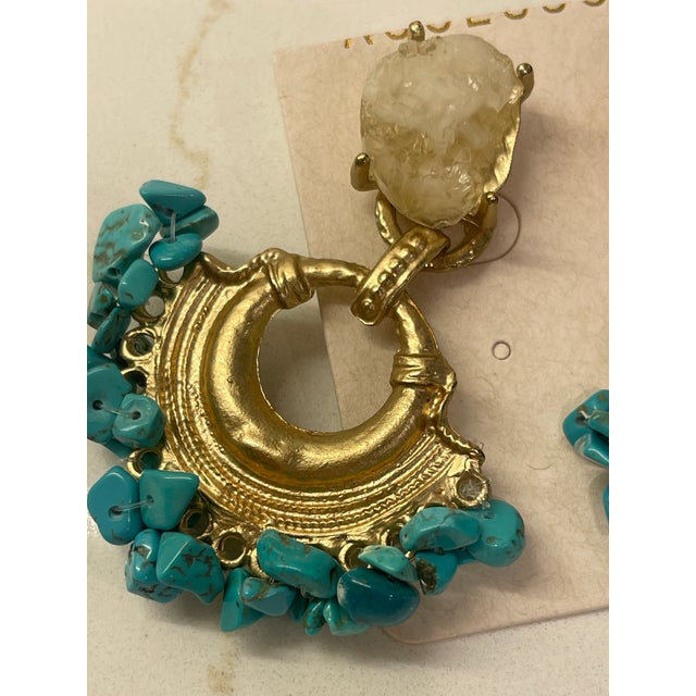 Turquoise Fun Earrings For Sale - Image 4 of 5
