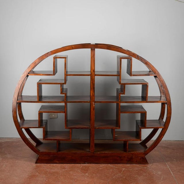 Brown Vintage Oriental Style Bookcase For Sale - Image 8 of 18