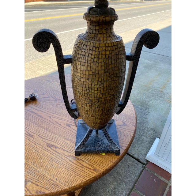 Great Neutral Color Trojan Horse Style Lamps with Trojan Horse Finials, nice large pair of lamps that will enhance any room.