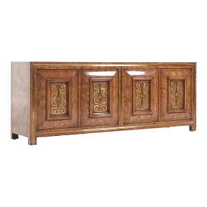 William Doezema for Mastercraft Mid Century Burlwood and Brass Credenza