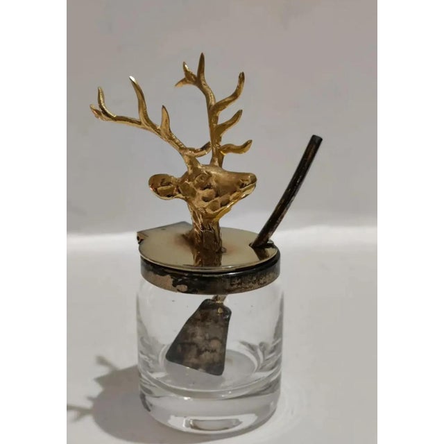 Antique Ormolu Figural Stag Head Mustard Jar, Circa 1920 For Sale - Image 9 of 13
