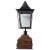 Mid 19th Century Anglo Indian Black Toleware, Glass Post Lantern on Teak Base For Sale - Image 5 of 6