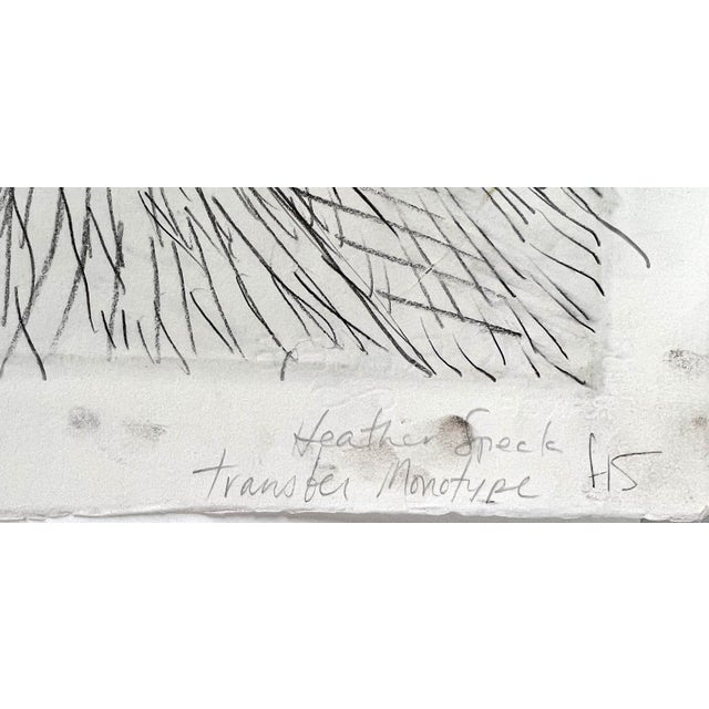 Blue Abstract Expressionist Rue De Paris Oil on Paper - Transfer Monotype by Heather Speck For Sale - Image 8 of 8