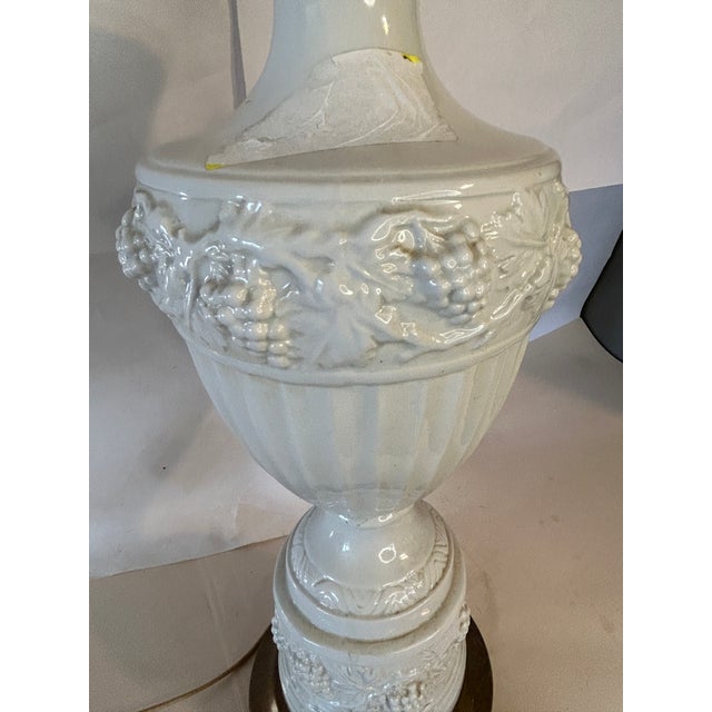 Vintage Wedgwood Style Queensware Style White Porcelain Lamp With ...