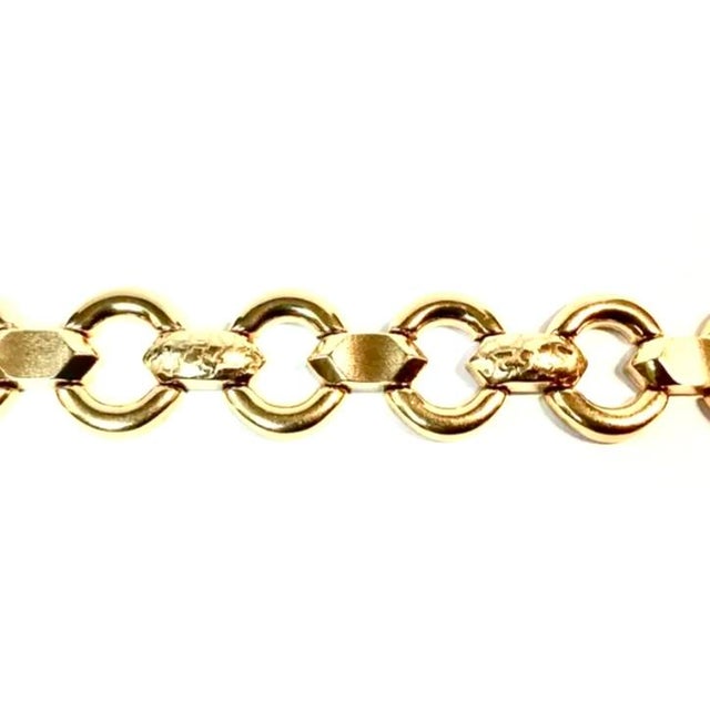 Mid-Century Modern 14k Yellow Gold Unisex Link Bracelet For Sale - Image 3 of 8