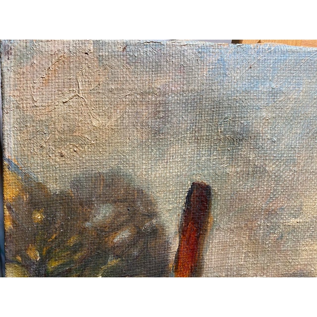 1960s N Tinkmav, Snow and Red Buildings, Early-Mid 20th Century, Oil on Canvas For Sale - Image 5 of 18