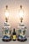 Vintage Chinoiserie Oriental Oatmeal Colored Ginger Jar Ceramic Figural Painted Table Lamps with Dimmer Switches - a Pair....