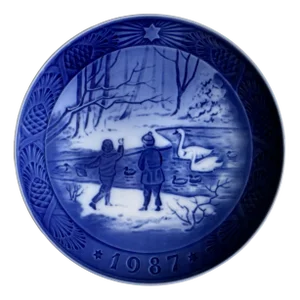 Christmas Plate Winterbirds from Royal Copenhagen, Denmark, 1987