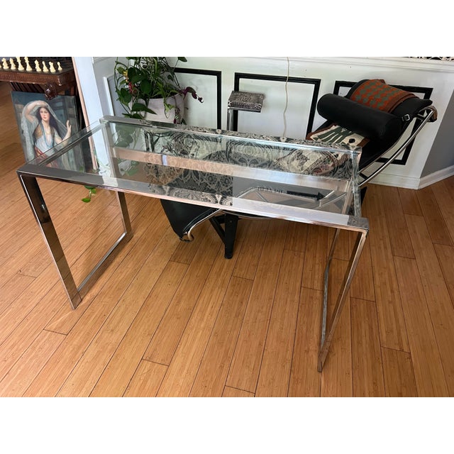 Mid-Century Modern 1970s Chrome, Mid-Century Table Petite For Sale - Image 3 of 6