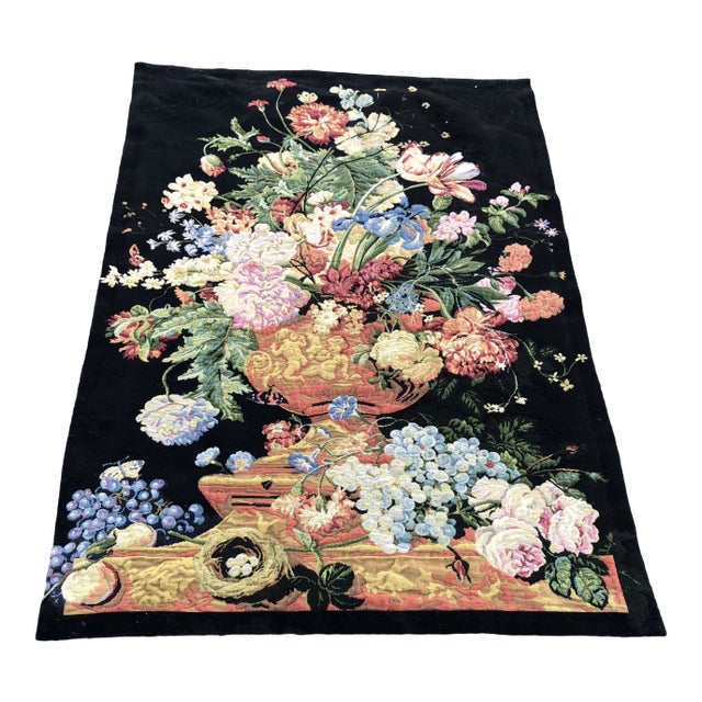 Large Vintage Hanging French Tapestry Wall Art For Sale