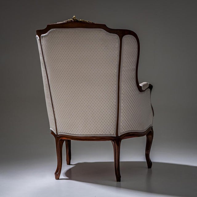 Antique Louis XV Style Wingback Chair, 1880 For Sale - Image 4 of 9