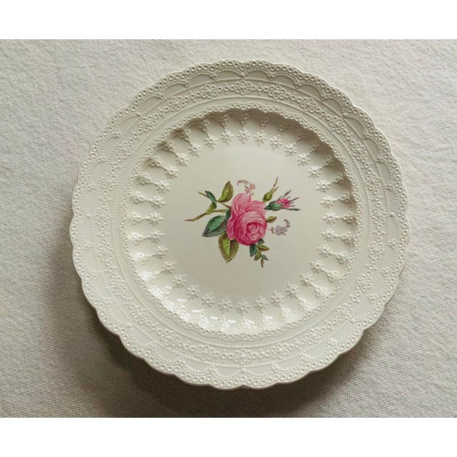 Antique a Copeland Spode "Jewel" Bone China Dinner Plates, Billingsley Rose, C. 1926 - Set of 4 For Sale - Image 12 of 18