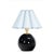 Contemporary Giorgio Black Glass Mini Lamp, Natural Brass with Mist Blue Scalloped Shade For Sale - Image 3 of 3