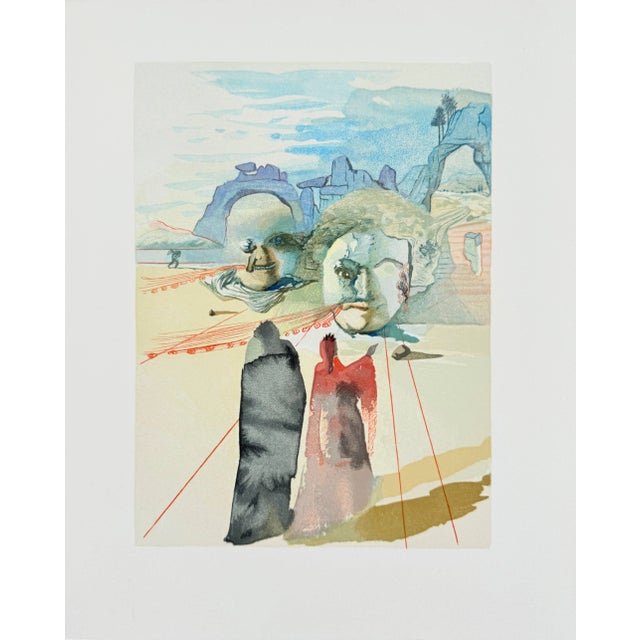 Salvador Dali, Avarice and Prodigality, 1960, Woodcut Print, Framed, in Flawless conditions. Designed 1960 to 1969