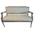 Beige Mid 20th Century French Carved Natural Wood Settee with Modern Geometric Pattern Beige Upholstery For Sale - Image 8 of 18