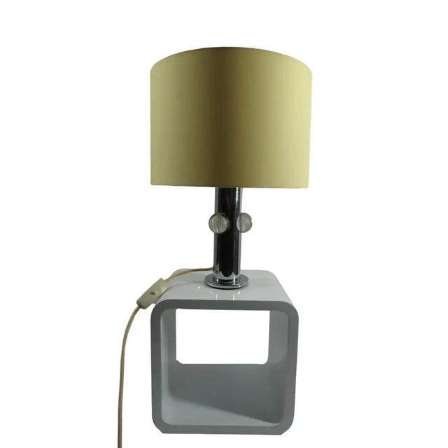 Table lamp from Kaiser shine. Chrome -plated foot with 3 glass elements. The dimensions mentioned are including umbrella....