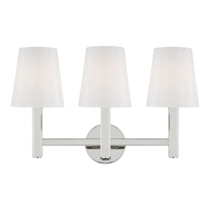 Thomas O'Brien by Visual Comfort Studio Logan 3-Light Vanity, Silver