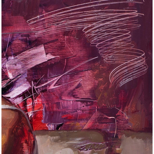 Up All Night by Matt Talbert | Oil on panel Painting of a woman sitting pensively on a bed. For Sale - Image 4 of 5