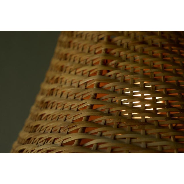 Swedish Grace Table Lamp in Pewter with Rattan Shade, 1930s For Sale - Image 9 of 10