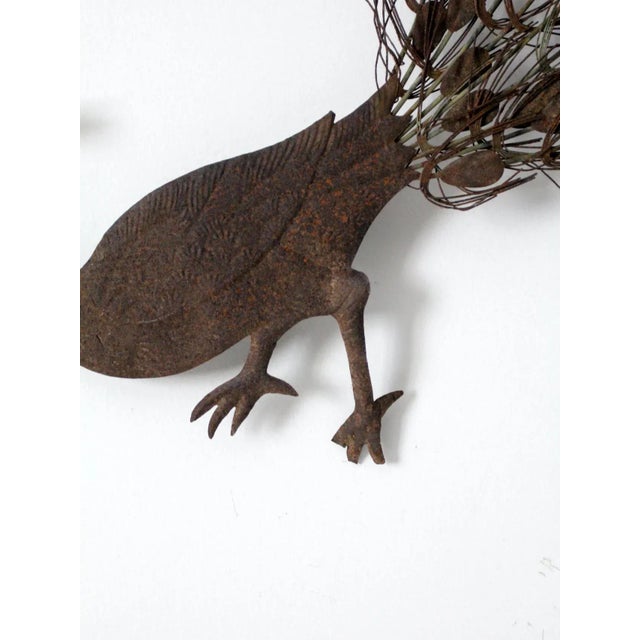 Metal Mid-Century Peacock Wall Decor For Sale - Image 7 of 11