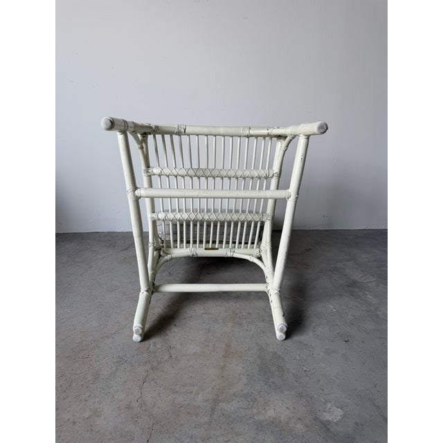 1970's McGuire Palm Beach Coastal - Style White Bamboo & Leather Wrapped Dining Chairs – Set of 6 For Sale - Image 18 of 18