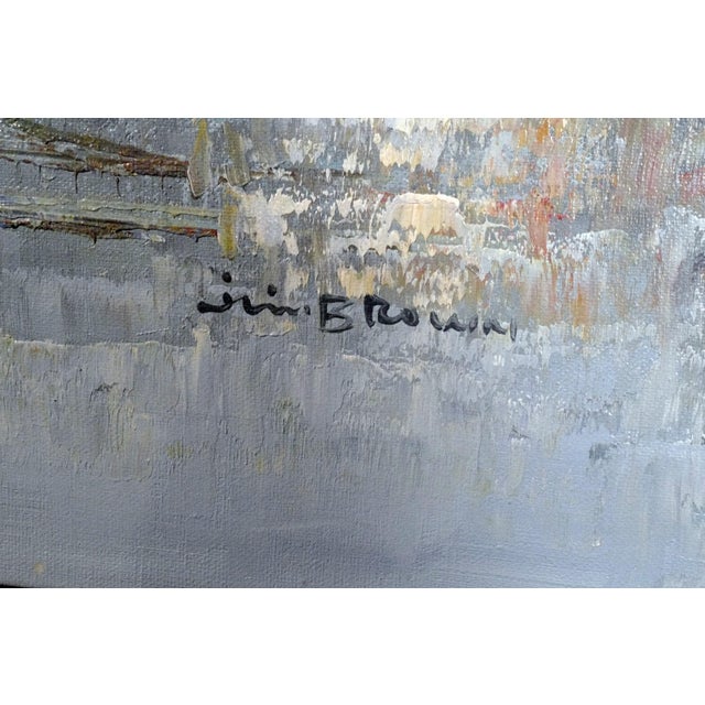 Impressionist Vintage Original Impressionist Oil Painting Paris Street Scene on Canvas Signed by Jim Brown For Sale - Image 3 of 5