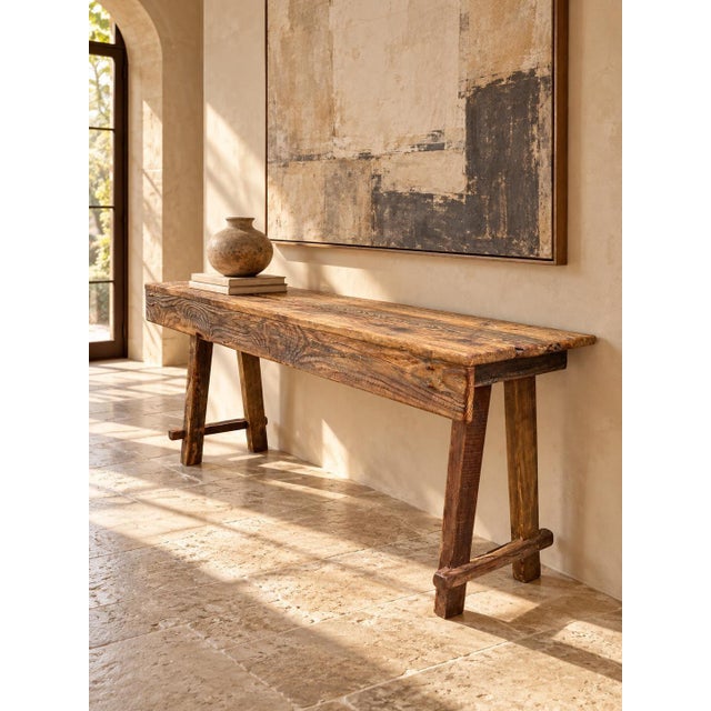 Axel Hjorth Style Rustic Farmhouse Reclaimed Barnwood Console Table - 120" For Sale - Image 11 of 12