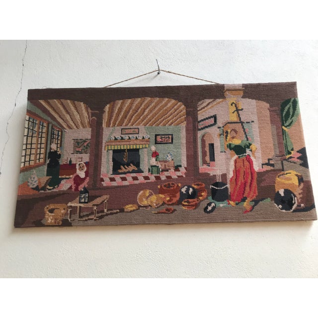Hand-Woven Art Tapestry, 1950 For Sale - Image 3 of 15