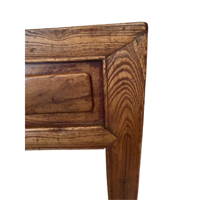 Antique Elm Low Stool With Storage Drawer For Sale - Image 10 of 11