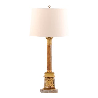Early 20th Century French Onyx & Bronze Doré Table Lamp For Sale