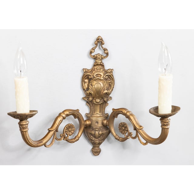 19th Century French Gilt Bronze Wired Wall Sconces - a Pair For Sale In Houston - Image 6 of 9