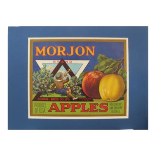 1940s American Apple Fruit Crate Label, Morjon For Sale