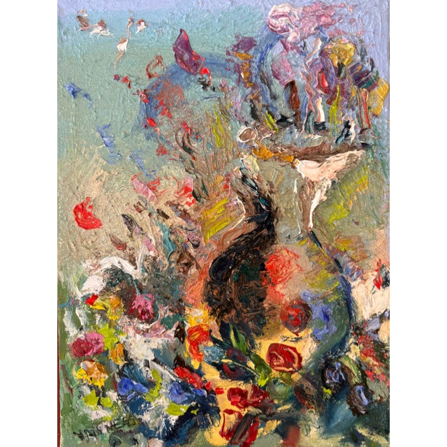 Abstract Floral Oil Painting, by Van Ness For Sale - Image 11 of 11