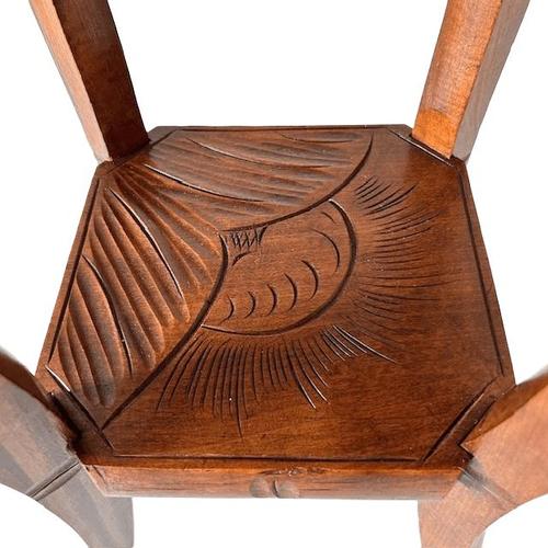 Antique Art and Crafts Hand-Carved Side Table from Liberty & Co, 1910s For Sale - Image 6 of 7