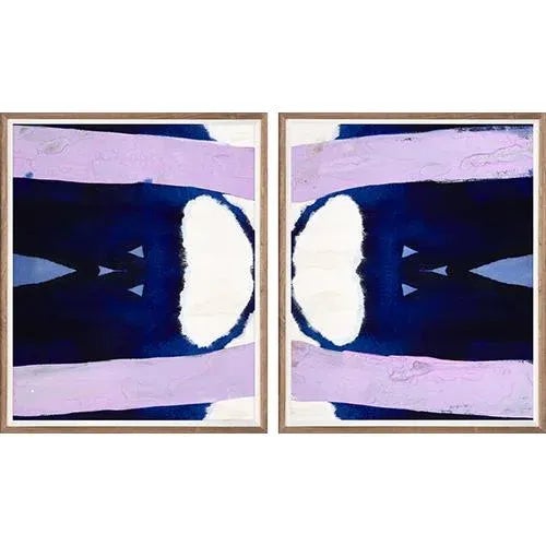 ZBC House Isme Diptych is an ethereal piece of which two mirroring panels form a new design through deep blue inkblot...