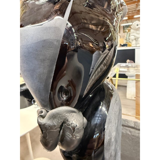 Glass Early 20th Century Pilchuck School Carved Art Glass Figure Mounted on Iron Base For Sale - Image 7 of 16