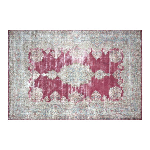 1950s Persian Kerman Rug For Sale