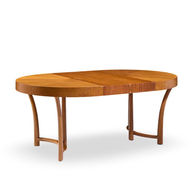 t.h. Robsjohn Gibbings for Widdicomb Mid Century Walnut Expanding Dining Table With 3 Leaves For Sale - Image 12 of 17