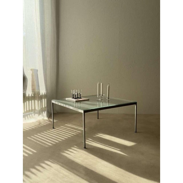 Minimalist Stainless Steel Coffee Table with Wired Glass, 1960s For Sale - Image 10 of 10